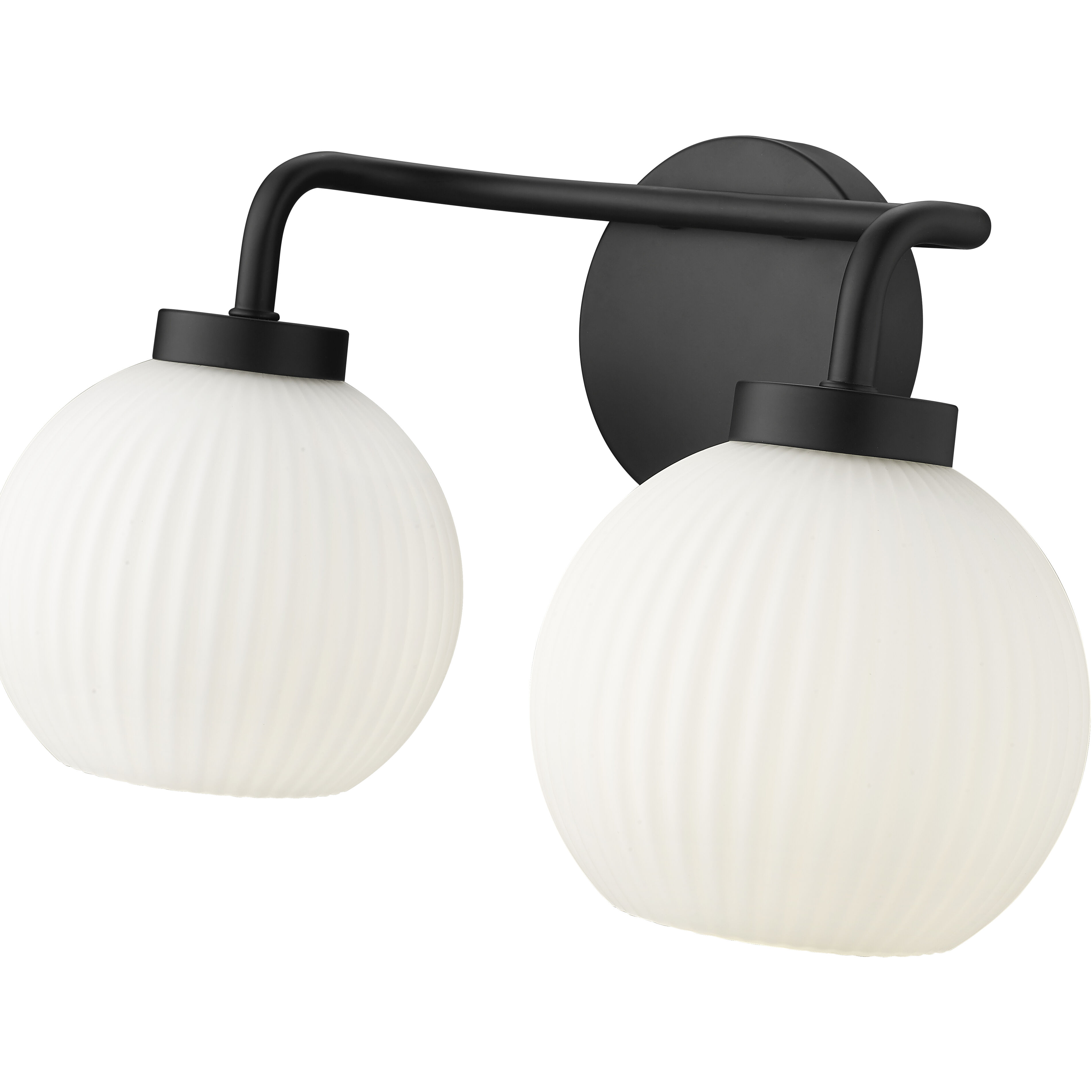 Oprah 2 Light 15 inch Matte Black Bathroom Vanity Light Wall Light